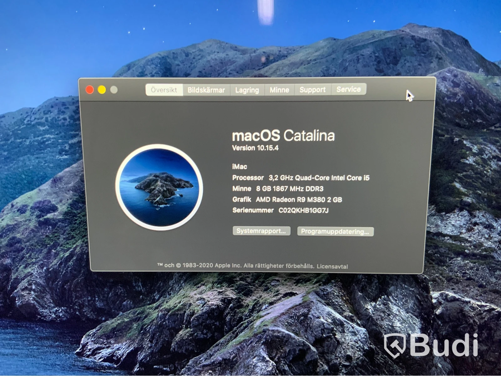 Imac Retina 5K 27 tum, Quad-Core 3,2Ghz, Core I5, 8 GB RAM