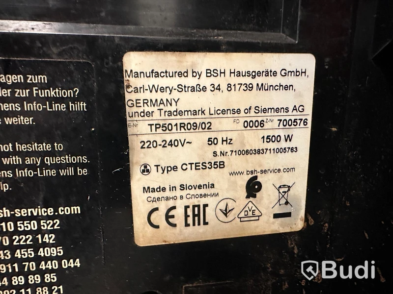 Kaffemaskin Siemens TYPE CTES35B