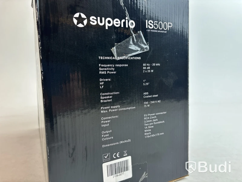 Högtalare Superio IS500P vit, ett par