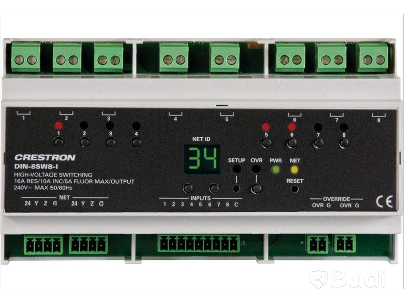 Rail High-Voltage Switch Crestron, DIN-8SW8