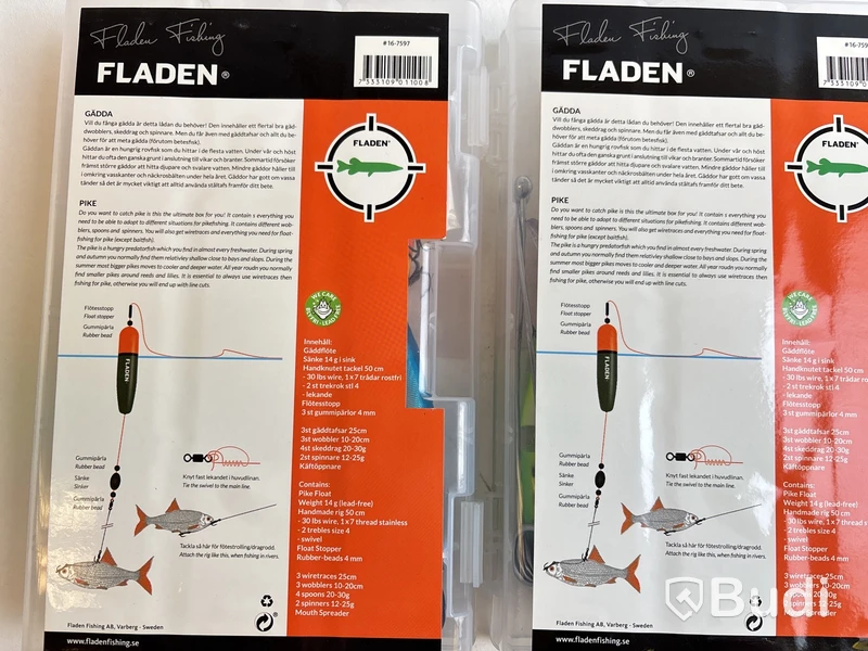 Diverse fiskedrag/krokar Fladen, olika modeller