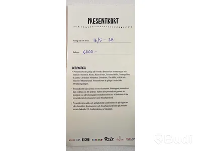 Presentkort på Svenska Brasserier