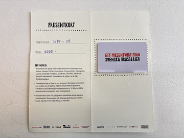 (NY) Presentkort på Svenska Brasserier