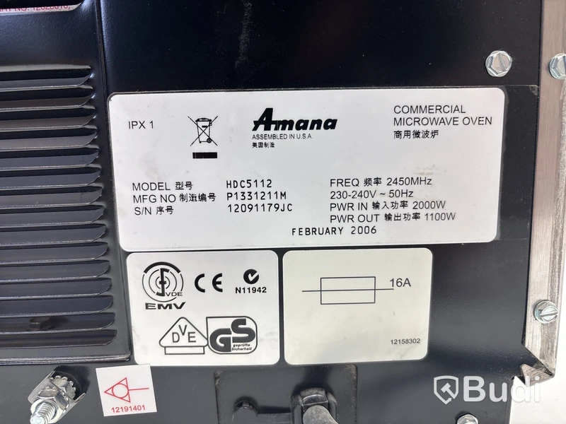 Microvågsugn Amana, HDC5112