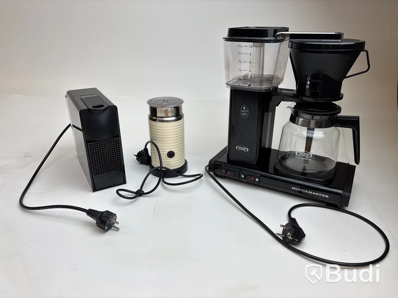 Kaffebryggare Moccamaster + Nespresso Essenza Mini inkl. Mjölkskummare Nespresso