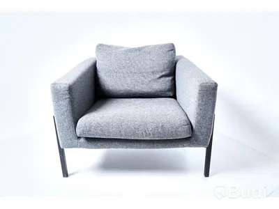 2 st. Fåtölj Ikea Koarp grå klädsel, svarta ben i metall.