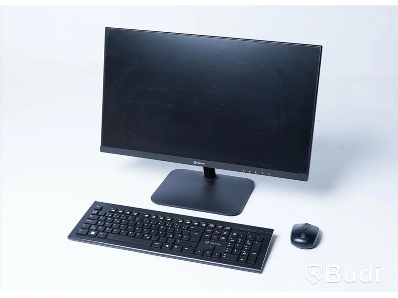 Datorskärm med tangentbord, mus - Voxicon VXD-24FHDS samt Voxicon tangentbord och mus