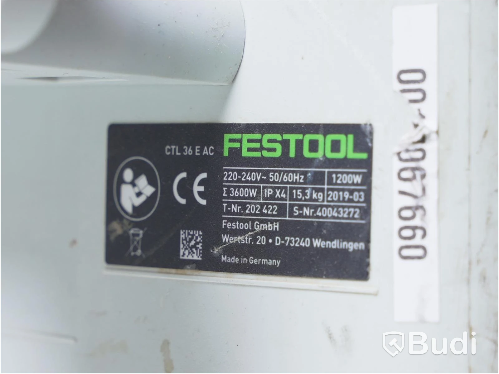 1 st Grovdammsugare - Festool Cleantec CTL 36 E AC, - Defekt