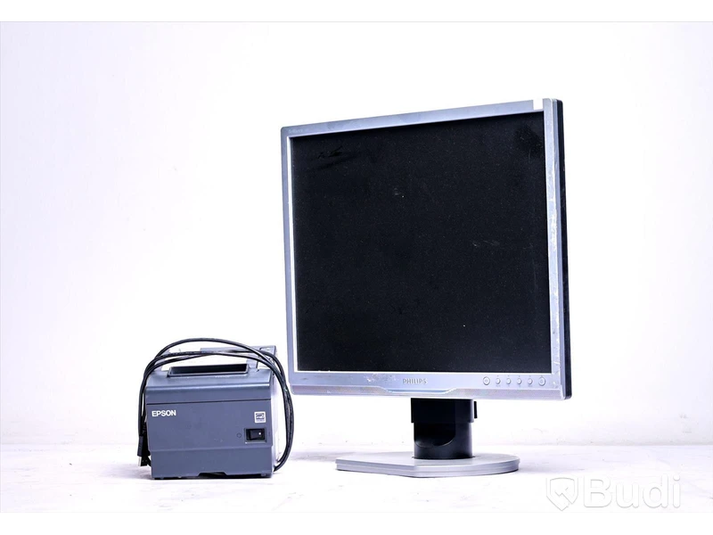 Kvittoskrivare & skärm Epson TM-T88V & Philips 19B1, OBS! strömkabel till skärm saknas