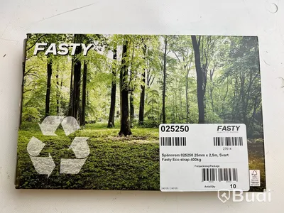 Parti spännband Fasty, 25 mm x 2,5m 400 kg. Svart.