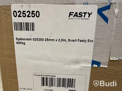 Parti spännband Fasty, 25 mm x 2,5m 400 kg. Svart.