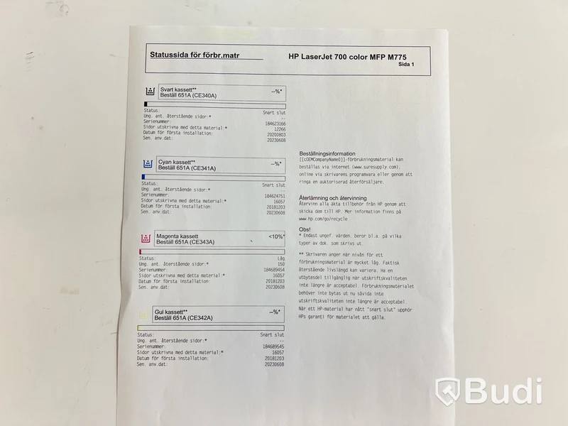 Skrivare/skanner/kopiator Laserjet 700 color MFP m775 HP