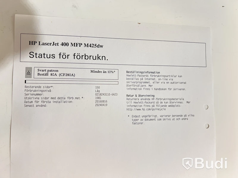 Skrivare/skanner/kopiator HP Laserjet Pro 400 MFP M425dw, Svartvit