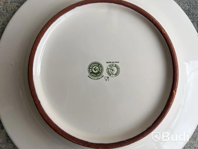 4 st. tallrikar Fratteli Coli Classic Spruzzi, 19 cm, grön