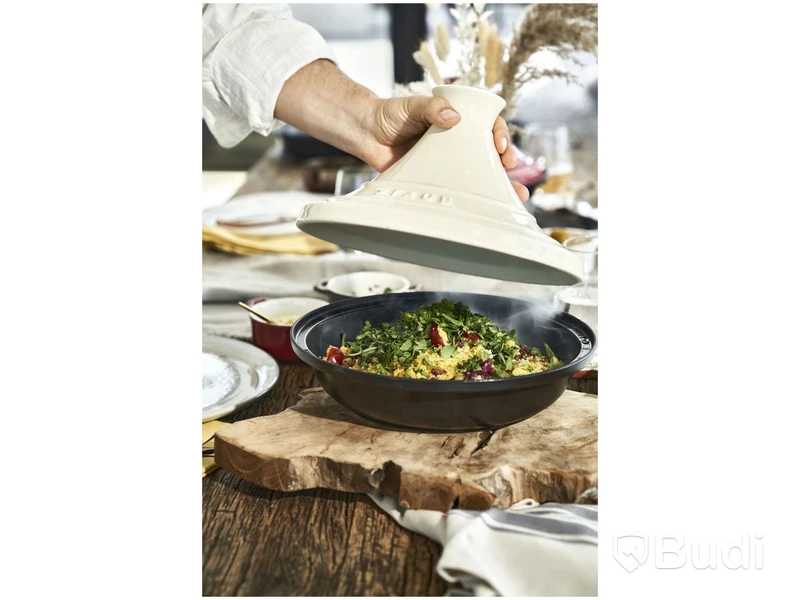 2 st. Gjutjärn Tajine Staub, Grädde, 20 cm