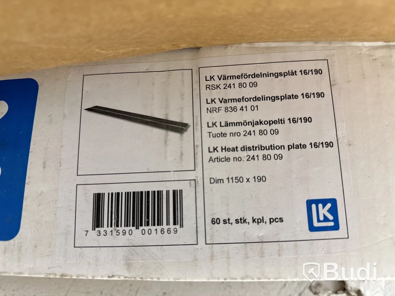 120 st. Värmefördelningsplåt LK 16/190