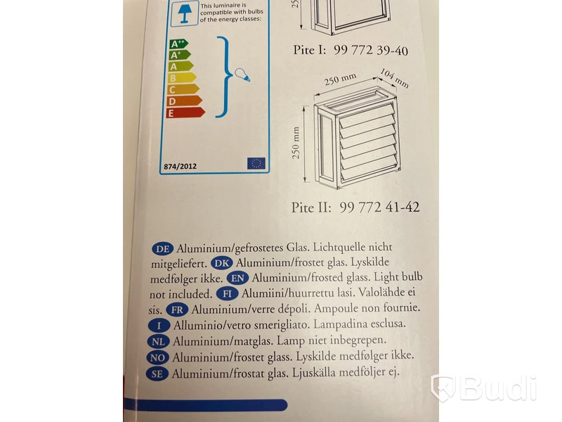 Väggarmatur Malmbergs, Pite II
