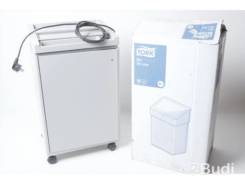 Dokumentförstörare och soptunna - Ideal Cross/Cut 2401, Tork Bin 50 L