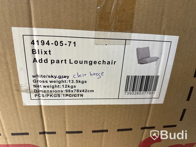 Påbyggnadsmodul Loungestol Brafab Blixt, vit/beige