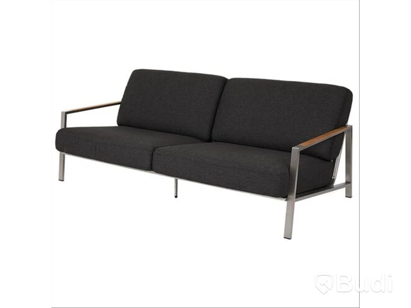 Soffa 2,5-sits Brafab Naos, rostfritt stål/ svart