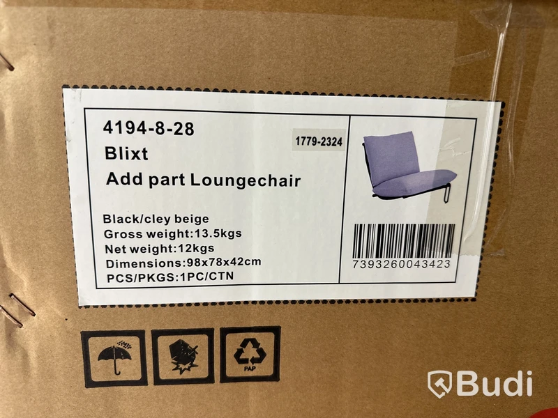 Påbyggnadsmodul Loungestol Brafab Blixt, svart/beige