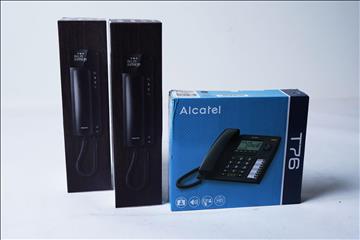 3 st telefoner med sladd - 2 st Philips Scala M110 samt en Alcatel T76