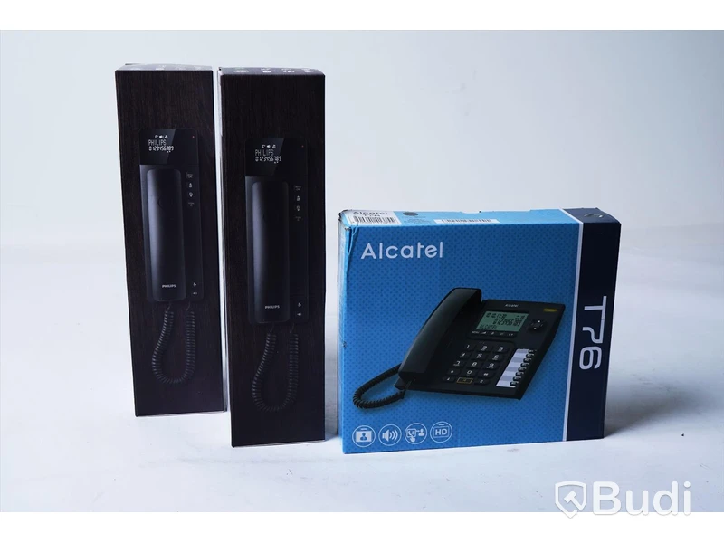 3 st telefoner med sladd - 2 st Philips Scala M110 samt en Alcatel T76