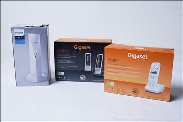 5 st trådlösa telefoner - Gigaset AS405 och C430 DUO samt Philips Linea V M350