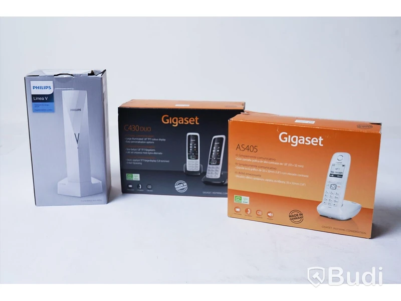 5 st trådlösa telefoner - Gigaset AS405 och C430 DUO samt Philips Linea V M350