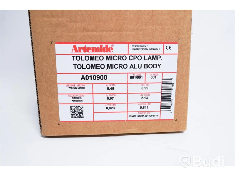 Lampa - Artemide Tolomeo Micro CPO vägglampa, aluminium. Ordpris 3.750 kr