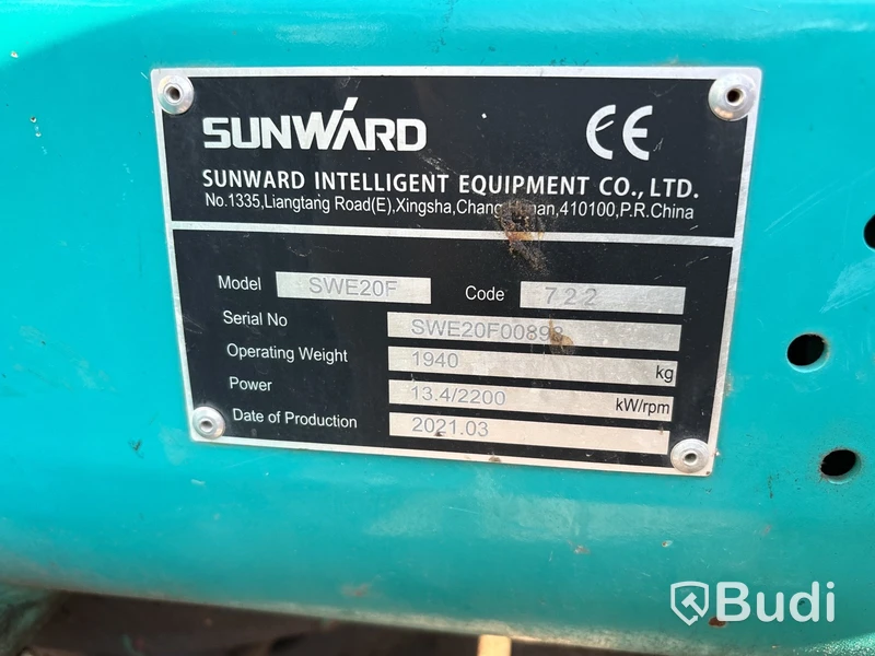 Minigrävare Sunward SWE20F -2021