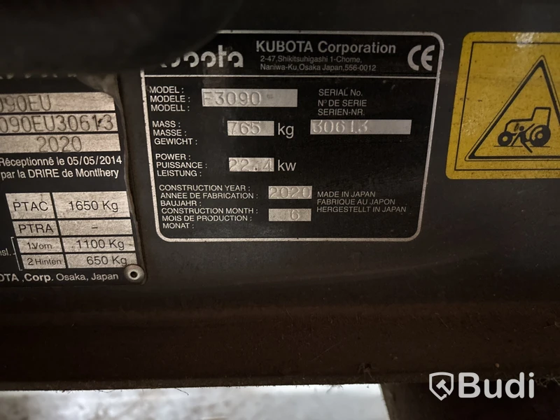 Åkgräsklippare Kubota F3090