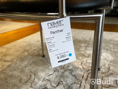 Karmstol  i borstad stål och läder - naver collection  Panther Ordpris: 9.250 kr