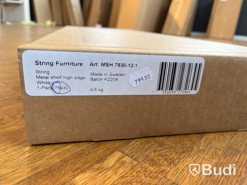 Metallhylla - STRING High Edge, Vit Ordpris: 795 kr
