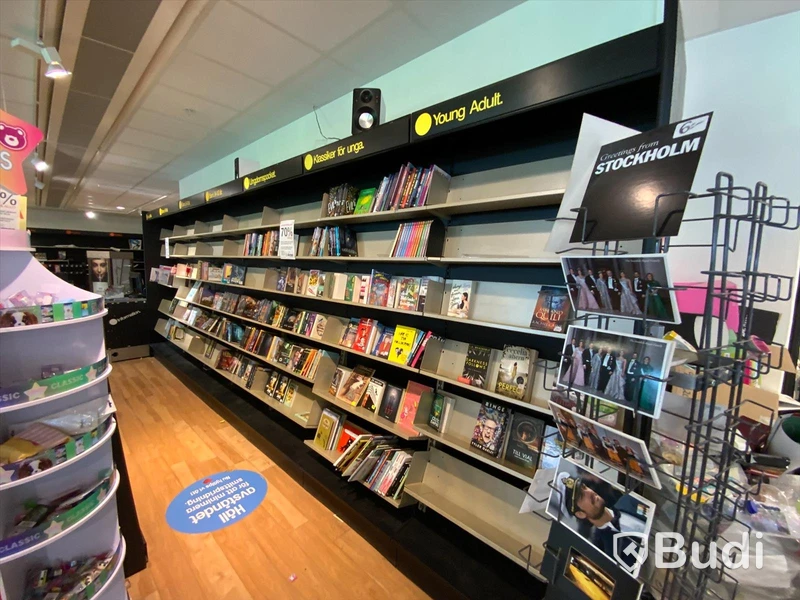 18 sektioner butiksförvaring för böcker, Ej varor endast hyllor, hyllstag och hyllplan