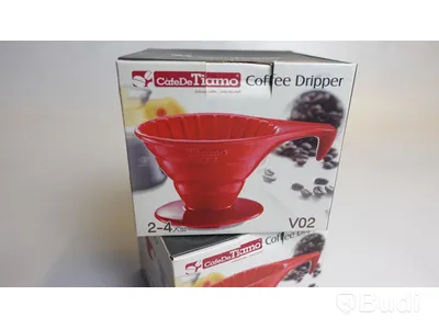 2st CafeDeTiamo Coffee dripper V02 1st röd samt 1st brun
