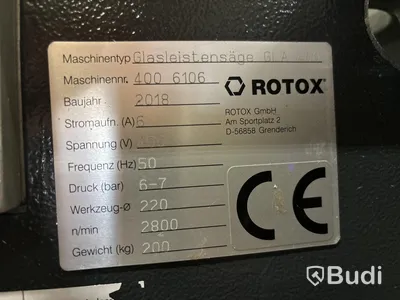 Glaslistsåg Rotox GLA 400 med längdanslagssystem Emmegi - 2018
