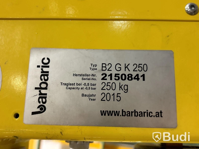 Pelarsvängkran Lyftman med glaslyft Barbaric 250 kg