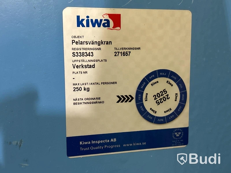 Pelarsvängkran PMH med glaslyft Vacumaster 170 kg