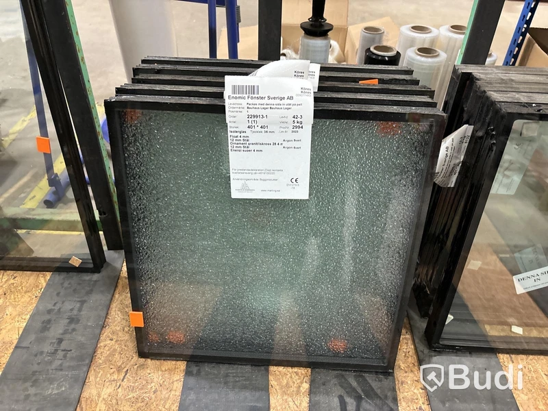Härdat isolerglas 401x401x36 mm - 10 st
