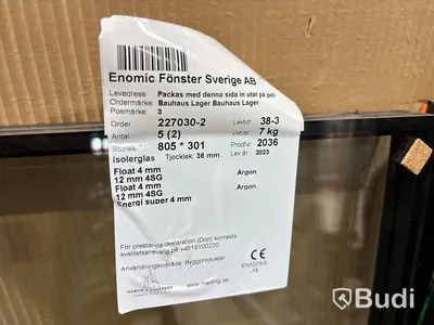 Härdat isolerglas 36 mm - 5 st
