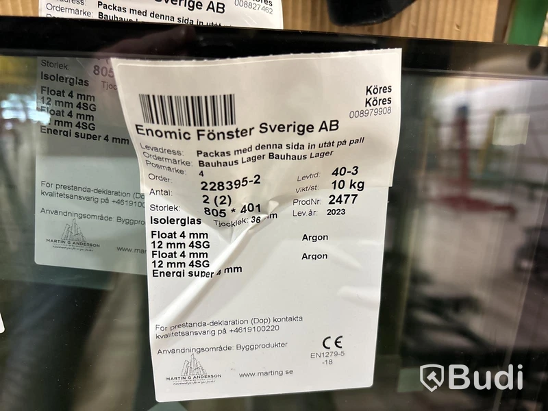 Härdat isolerglas 36 mm - 5 st