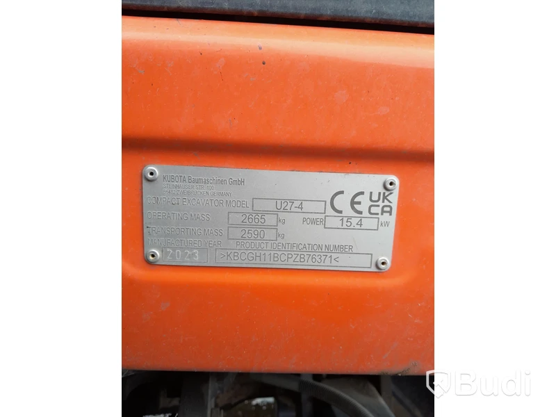 Grävmaskin Kubota U27-4 med tiltrotator och skopor, -2023