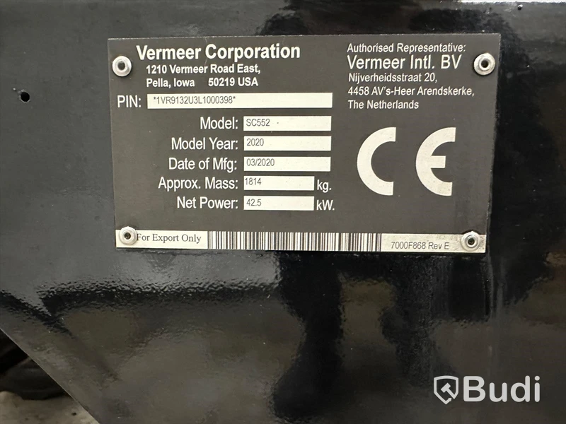 Stubbfräs Vermeer SC552 56 Hk Kohler Tier 4 -2020