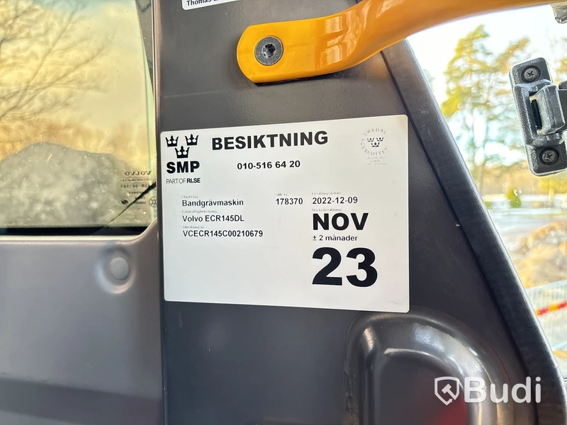 Grävmaskin Volvo 145 ECR med rototilt och tillbehör -2015