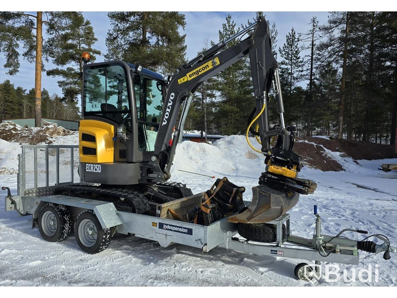 Bandgrävare Volvo ECR25D inklusive trailer  - EXPORT