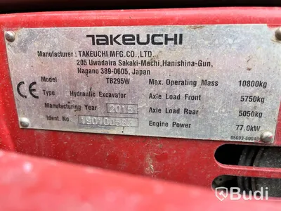 Hjulgrävare Takeuchi tb295w | Släp - EXPORT