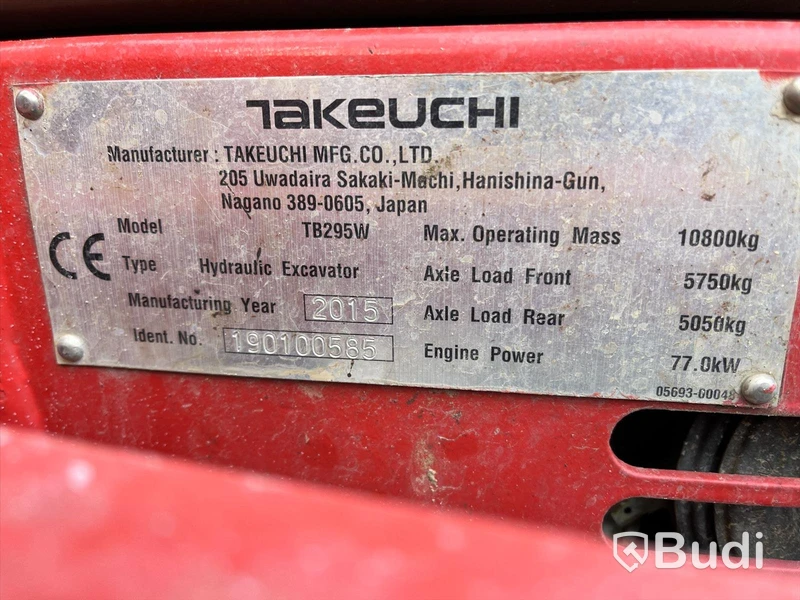 Hjulgrävare Takeuchi tb295w | Släp - EXPORT