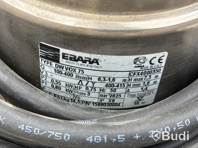 Dränkbar smutsvattenpump Ebara DW75