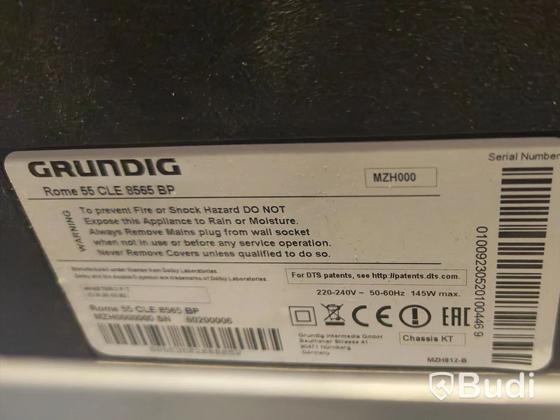 1 st Grundig TV på rullstativ.
